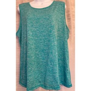 Ideology Women's 1X Active Tank Top Sleeveless‎ Green Heather Athletic